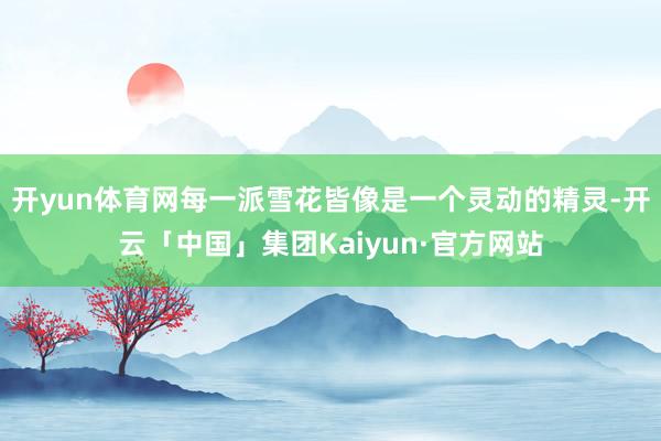 开yun体育网每一派雪花皆像是一个灵动的精灵-开云「中国」集团Kaiyun·官方网站
