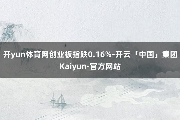 开yun体育网创业板指跌0.16%-开云「中国」集团Kaiyun·官方网站