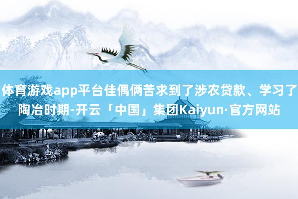 体育游戏app平台佳偶俩苦求到了涉农贷款、学习了陶冶时期-开云「中国」集团Kaiyun·官方网站