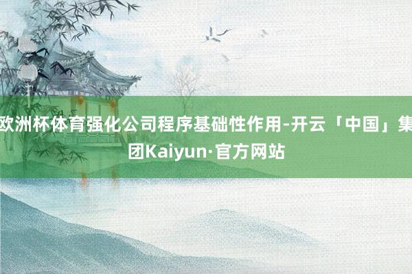 欧洲杯体育强化公司程序基础性作用-开云「中国」集团Kaiyun·官方网站
