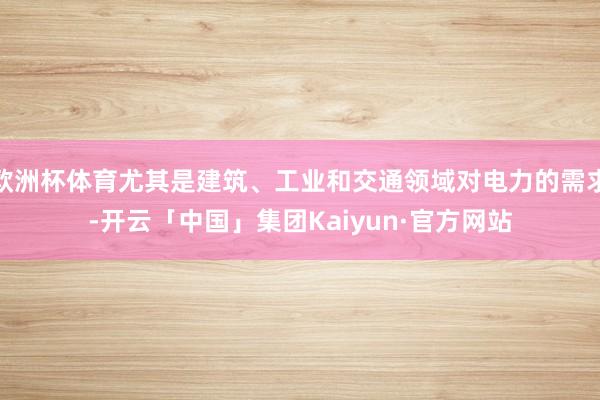 欧洲杯体育尤其是建筑、工业和交通领域对电力的需求-开云「中国」集团Kaiyun·官方网站