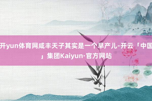 开yun体育网咸丰天子其实是一个早产儿-开云「中国」集团Kaiyun·官方网站