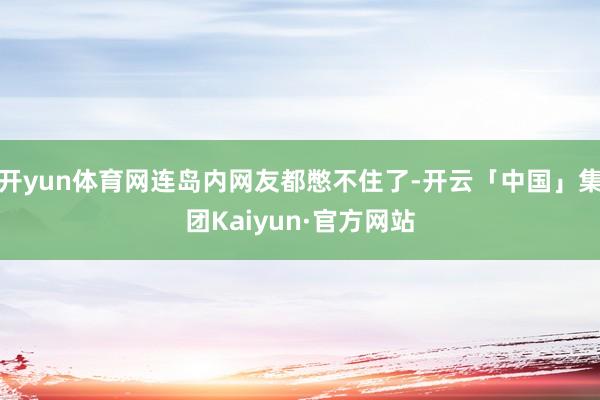 开yun体育网连岛内网友都憋不住了-开云「中国」集团Kaiyun·官方网站