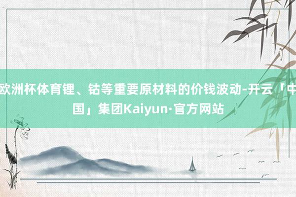 欧洲杯体育锂、钴等重要原材料的价钱波动-开云「中国」集团Kaiyun·官方网站