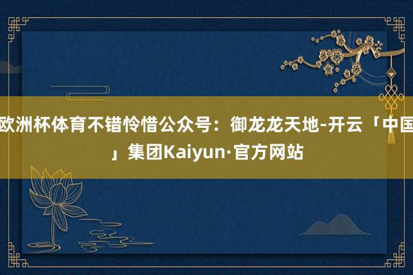 欧洲杯体育不错怜惜公众号:御龙龙天地-开云「中国」集团Kaiyun·官方网站