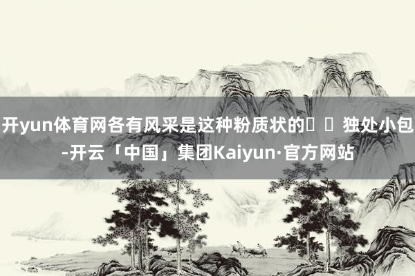 开yun体育网各有风采是这种粉质状的❗️独处小包-开云「中国」集团Kaiyun·官方网站