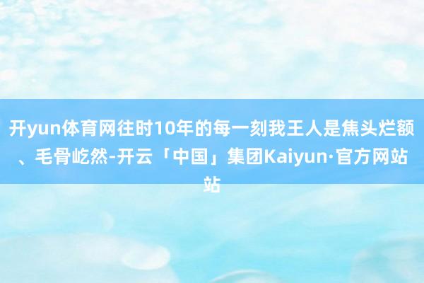 开yun体育网往时10年的每一刻我王人是焦头烂额、毛骨屹然-开云「中国」集团Kaiyun·官方网站