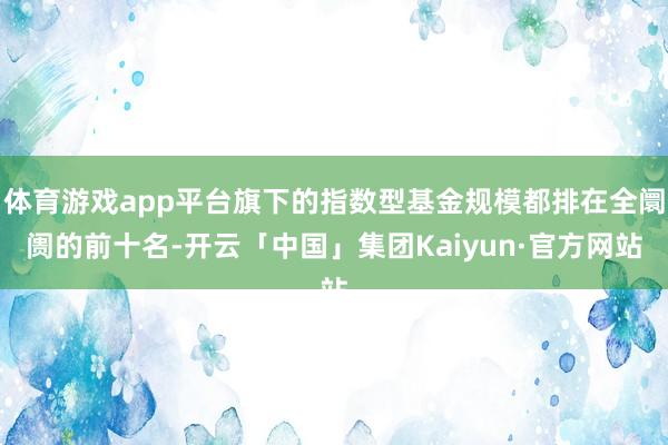 体育游戏app平台旗下的指数型基金规模都排在全阛阓的前十名-开云「中国」集团Kaiyun·官方网站