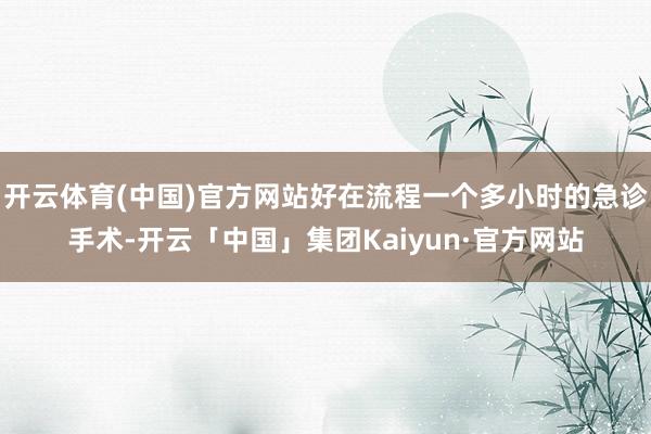 开云体育(中国)官方网站好在流程一个多小时的急诊手术-开云「中国」集团Kaiyun·官方网站
