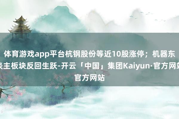 体育游戏app平台杭钢股份等近10股涨停;机器东谈主板块反回生跃-开云「中国」集团Kaiyun·官方网站