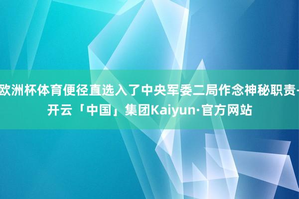 欧洲杯体育便径直选入了中央军委二局作念神秘职责-开云「中国」集团Kaiyun·官方网站
