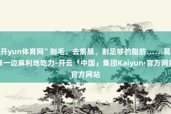 开yun体育网”刮毛、去筋膜、割足够的脂肪……葛康一边麻利地吃力-开云「中国」集团Kaiyun·官方网站