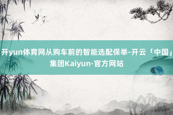 开yun体育网从购车前的智能选配保举-开云「中国」集团Kaiyun·官方网站