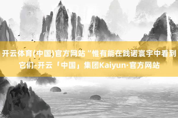 开云体育(中国)官方网站“惟有能在践诺寰宇中看到它们-开云「中国」集团Kaiyun·官方网站