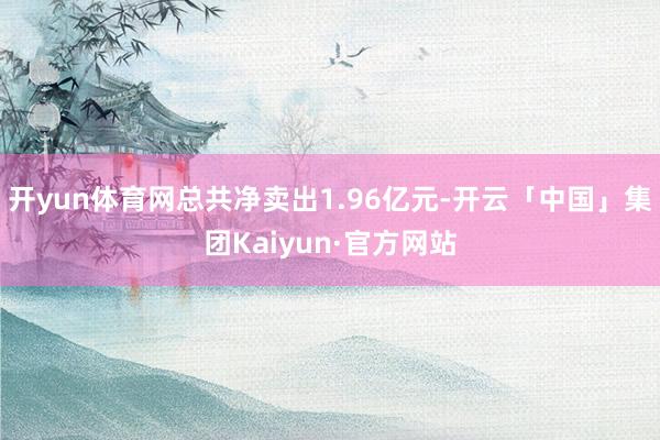 开yun体育网总共净卖出1.96亿元-开云「中国」集团Kaiyun·官方网站