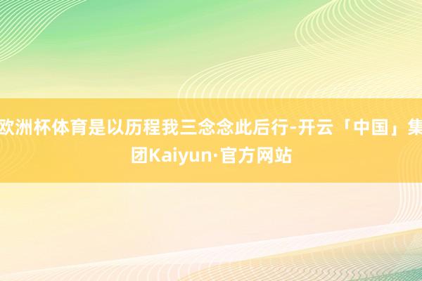欧洲杯体育是以历程我三念念此后行-开云「中国」集团Kaiyun·官方网站