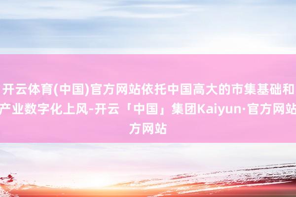 开云体育(中国)官方网站依托中国高大的市集基础和产业数字化上风-开云「中国」集团Kaiyun·官方网站