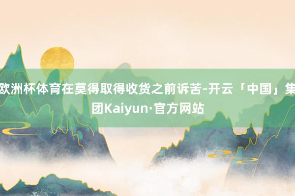 欧洲杯体育在莫得取得收货之前诉苦-开云「中国」集团Kaiyun·官方网站