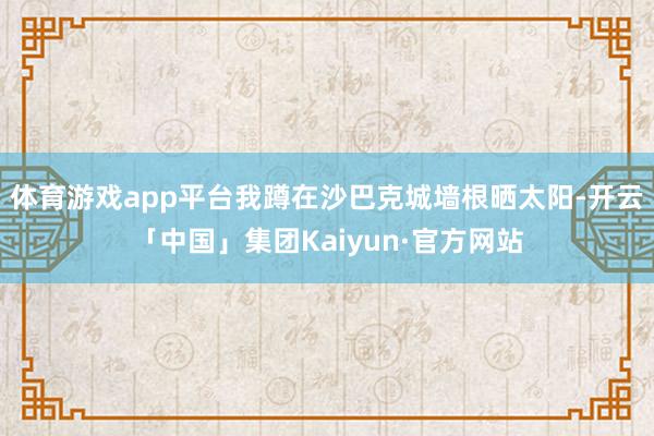 体育游戏app平台我蹲在沙巴克城墙根晒太阳-开云「中国」集团Kaiyun·官方网站