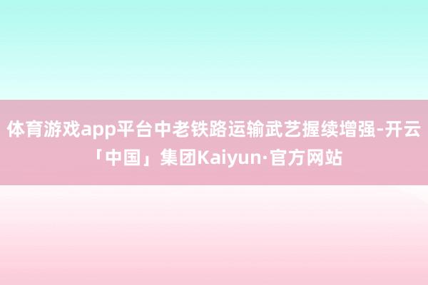 体育游戏app平台中老铁路运输武艺握续增强-开云「中国」集团Kaiyun·官方网站