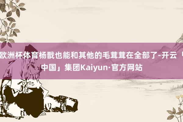 欧洲杯体育杨戬也能和其他的毛茸茸在全部了-开云「中国」集团Kaiyun·官方网站