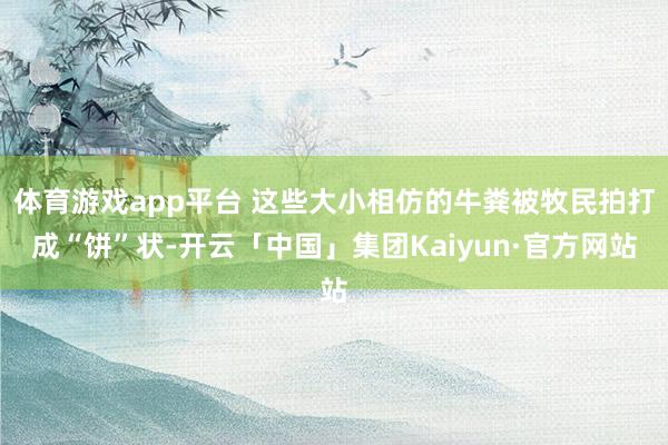 体育游戏app平台 这些大小相仿的牛粪被牧民拍打成“饼”状-开云「中国」集团Kaiyun·官方网站