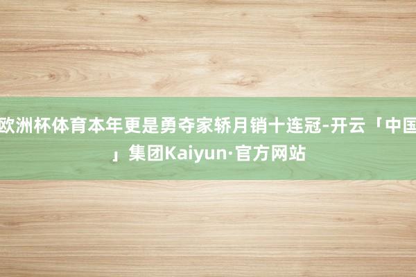 欧洲杯体育本年更是勇夺家轿月销十连冠-开云「中国」集团Kaiyun·官方网站