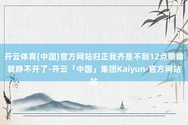 开云体育(中国)官方网站归正我齐是不到12点眼睛就睁不开了-开云「中国」集团Kaiyun·官方网站