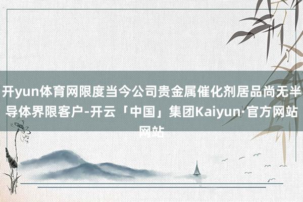开yun体育网限度当今公司贵金属催化剂居品尚无半导体界限客户-开云「中国」集团Kaiyun·官方网站