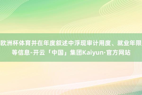 欧洲杯体育并在年度叙述中浮现审计用度、就业年限等信息-开云「中国」集团Kaiyun·官方网站
