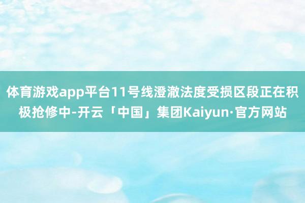 体育游戏app平台11号线澄澈法度受损区段正在积极抢修中-开云「中国」集团Kaiyun·官方网站