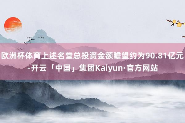 欧洲杯体育上述名堂总投资金额瞻望约为90.81亿元-开云「中国」集团Kaiyun·官方网站