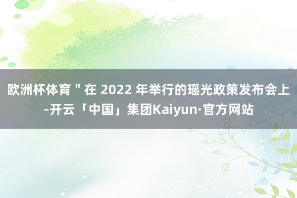 欧洲杯体育"在 2022 年举行的瑶光政策发布会上-开云「中国」集团Kaiyun·官方网站
