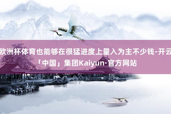 欧洲杯体育也能够在很猛进度上量入为主不少钱-开云「中国」集团Kaiyun·官方网站