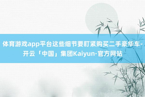 体育游戏app平台这些细节要盯紧购买二手豪华车-开云「中国」集团Kaiyun·官方网站