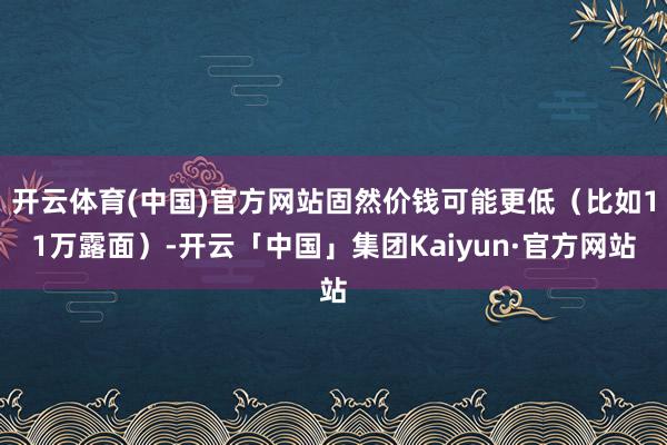 开云体育(中国)官方网站固然价钱可能更低（比如11万露面）-开云「中国」集团Kaiyun·官方网站