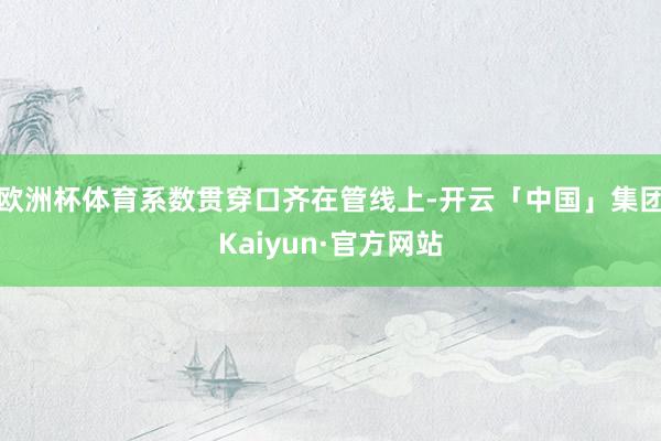 欧洲杯体育系数贯穿口齐在管线上-开云「中国」集团Kaiyun·官方网站