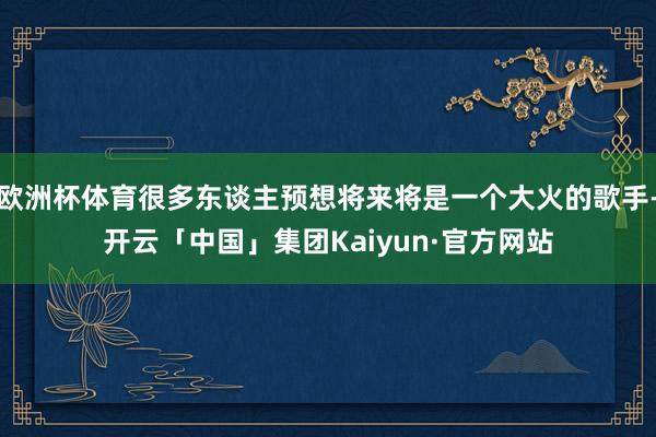 欧洲杯体育很多东谈主预想将来将是一个大火的歌手-开云「中国」集团Kaiyun·官方网站