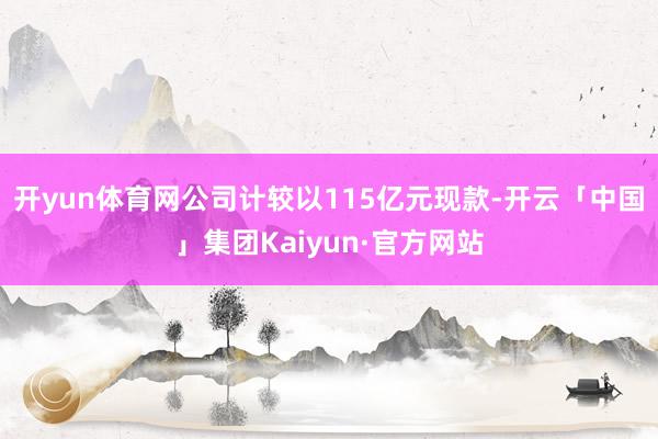 开yun体育网公司计较以115亿元现款-开云「中国」集团Kaiyun·官方网站