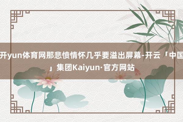开yun体育网那悲愤情怀几乎要溢出屏幕-开云「中国」集团Kaiyun·官方网站