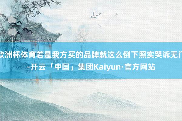 欧洲杯体育若是我方买的品牌就这么倒下照实哭诉无门-开云「中国」集团Kaiyun·官方网站