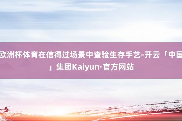 欧洲杯体育在信得过场景中查验生存手艺-开云「中国」集团Kaiyun·官方网站