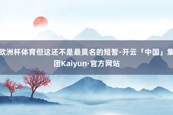 欧洲杯体育但这还不是最莫名的短暂-开云「中国」集团Kaiyun·官方网站