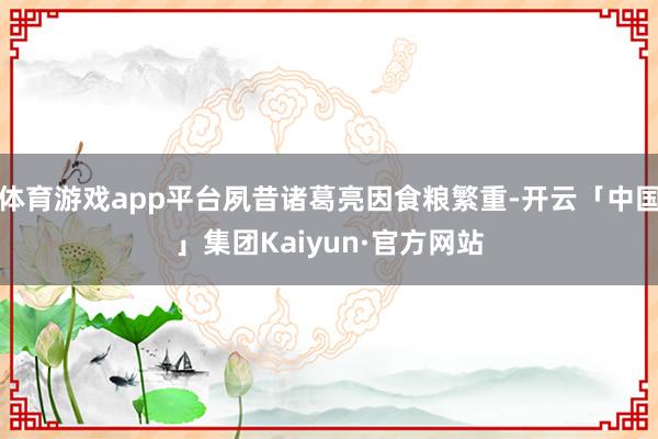 体育游戏app平台夙昔诸葛亮因食粮繁重-开云「中国」集团Kaiyun·官方网站